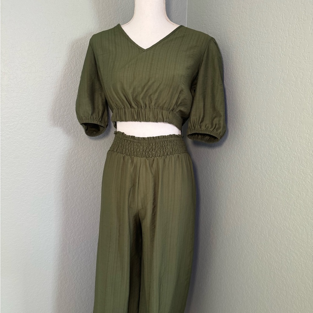Emery Rose Crop Top Two Piece Matching Set Emery Rose